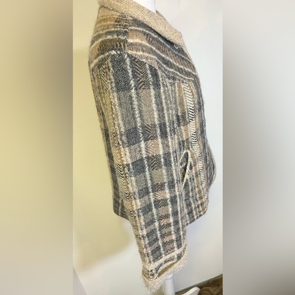 infinitif Paris Plaid Vintage Lush Soft Wool Blend Coat Jacket Made in Paris - Picture 4 of 10